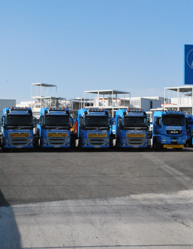 camion bleu parking